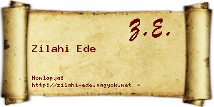 Zilahi Ede névjegykártya